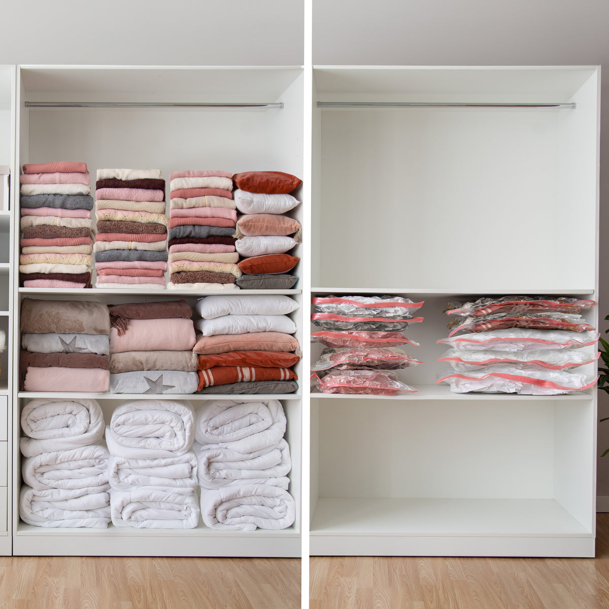 Lot 10 sacs rangement sous vide 5M + 5L Aspispace + pompe manuelle