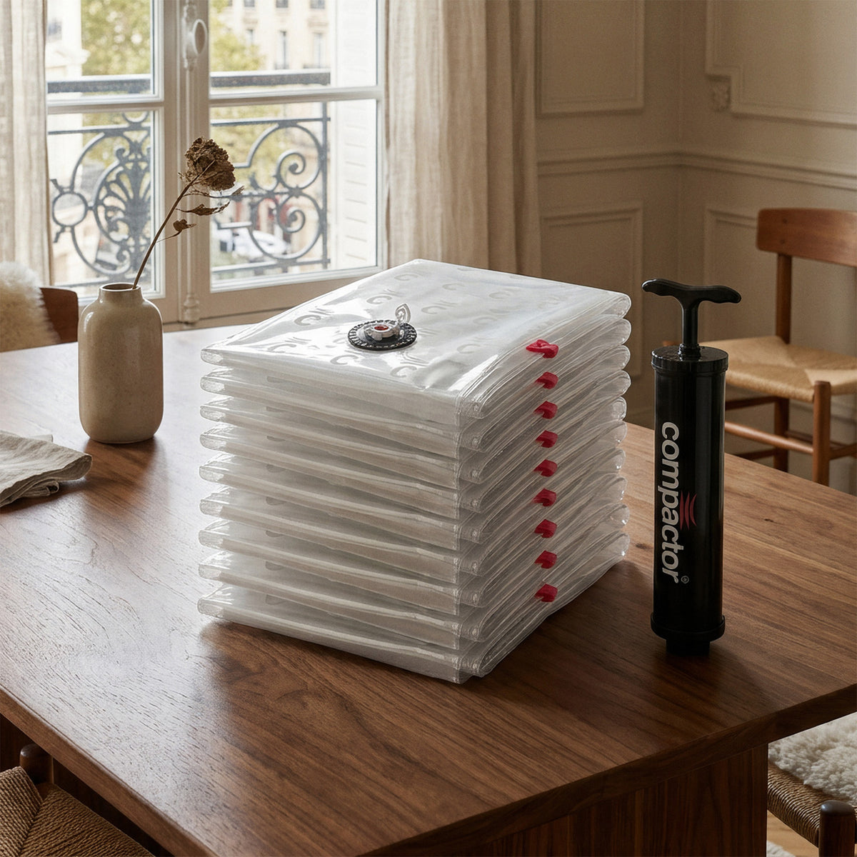 Lot 10 sacs sous vide taille L + pompe manuelle