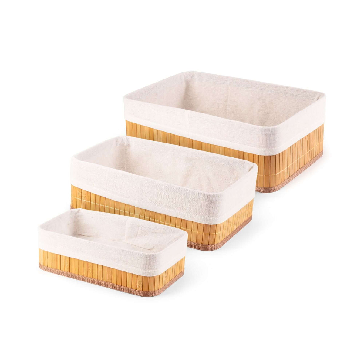 Lot 3 paniers rangement bambou