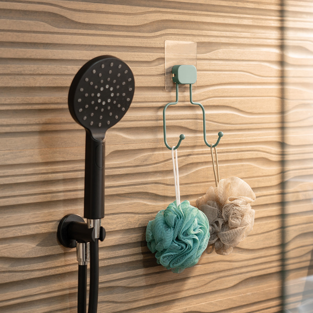 Double crochet auto-adhésif vert
