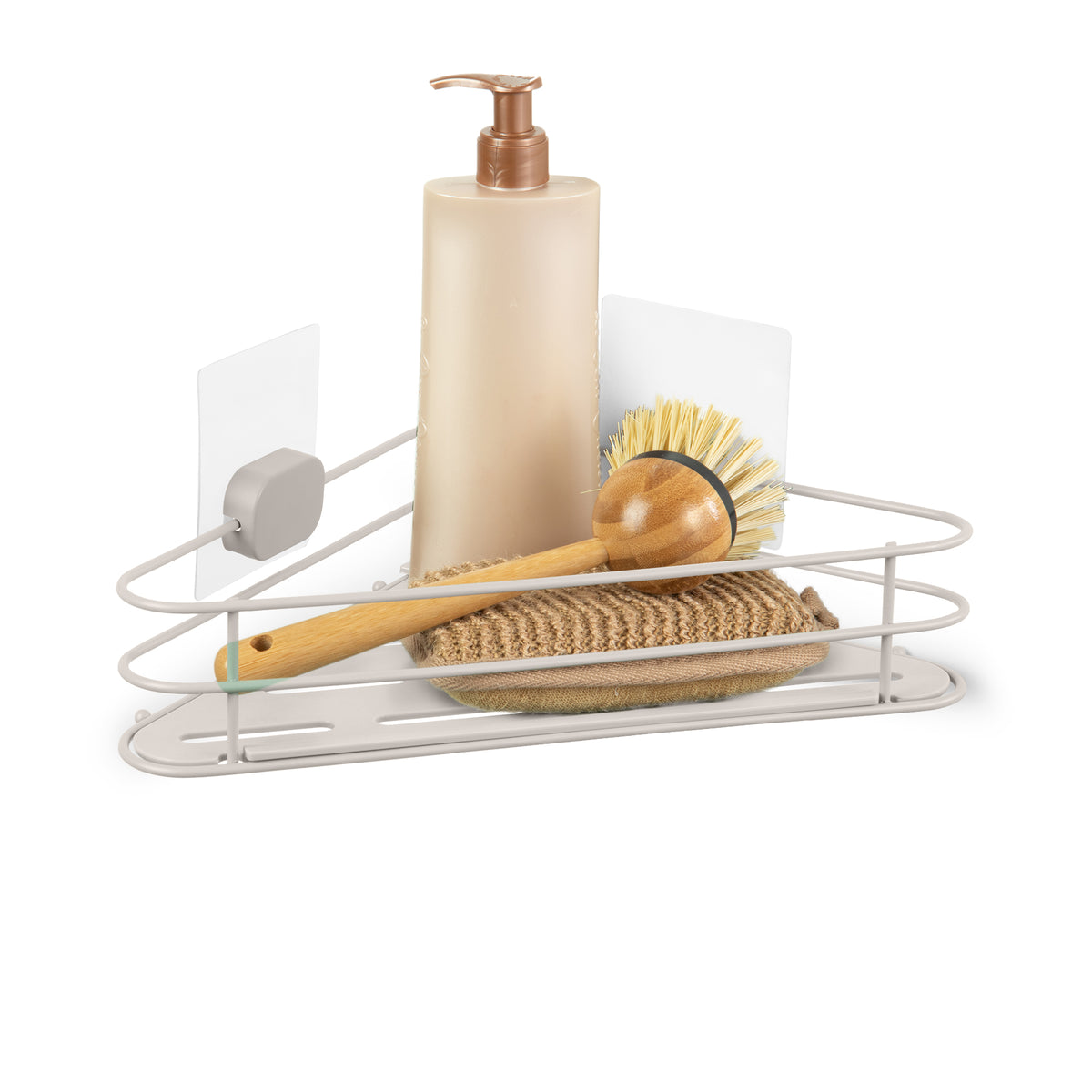 Mensola angolare autoadesiva beige