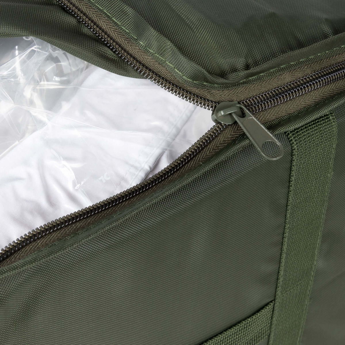Set 2 custodie sottovuoto Ecologik XXL, zoom sulla cerniera e il materiale in RPET