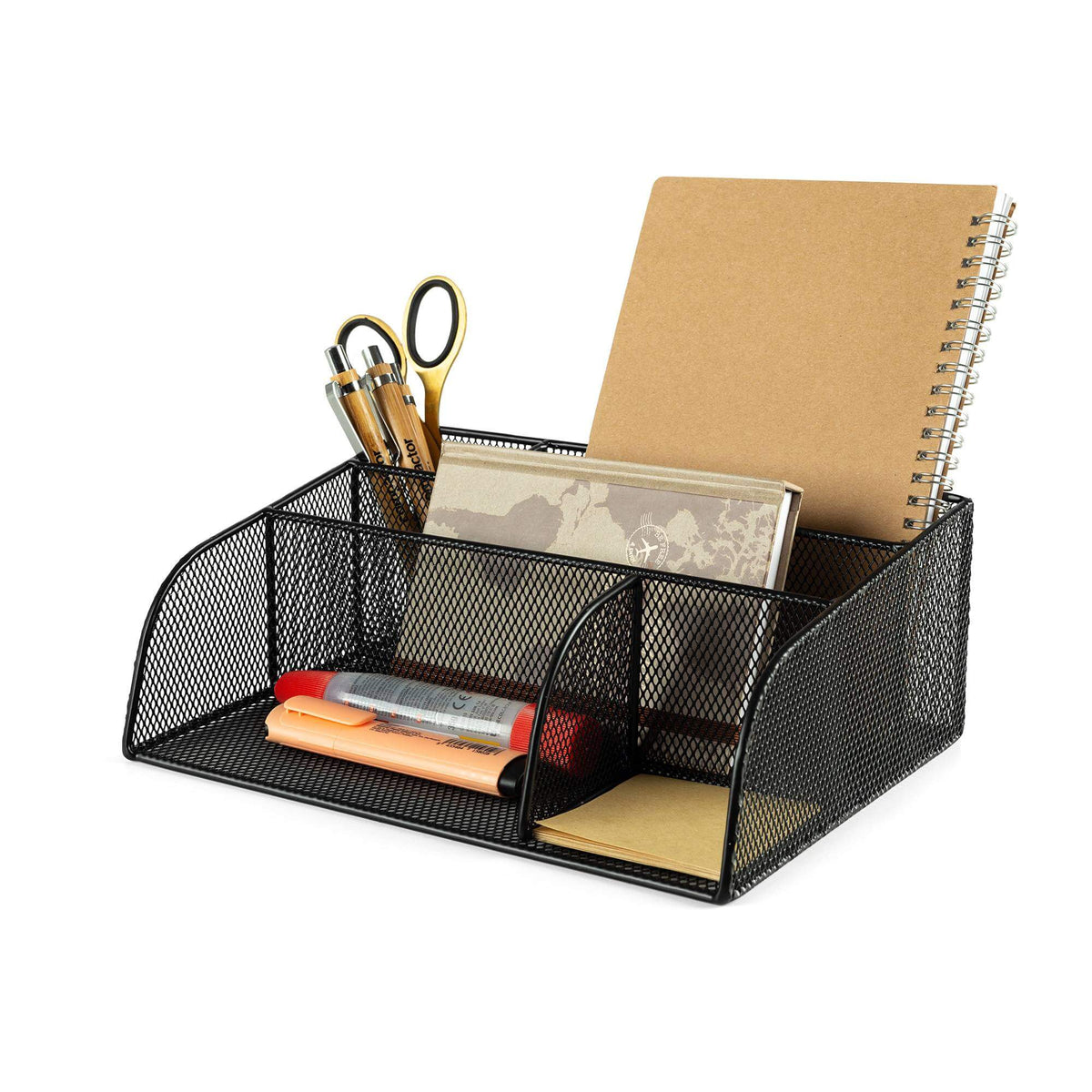 Wayne desk organizer in metal and black plastic