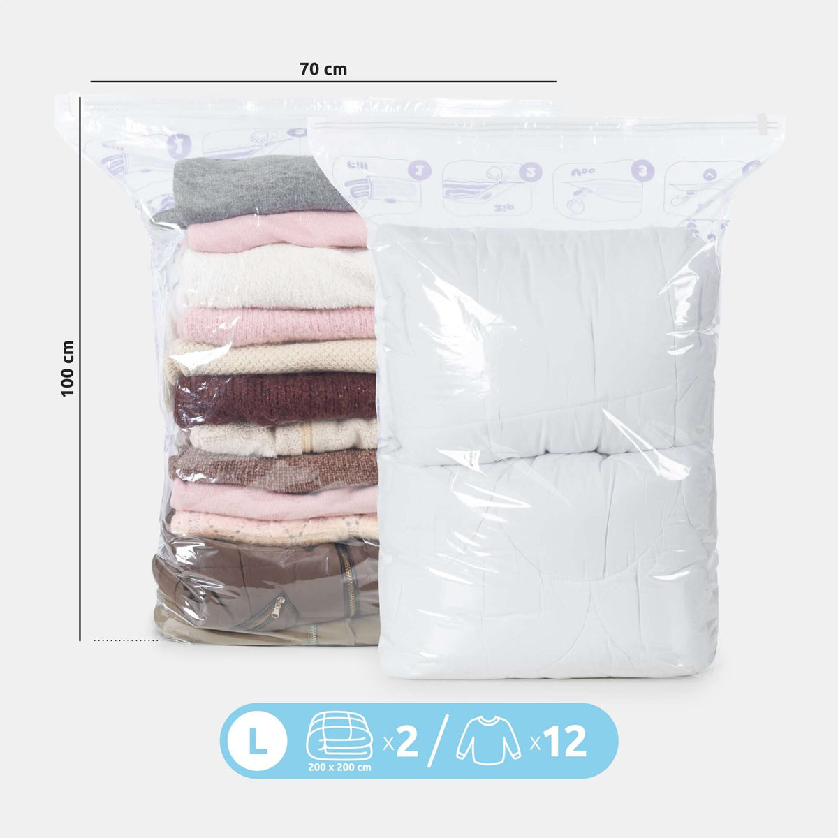 Lot 5 sacs rangement sous vide parfum lavande