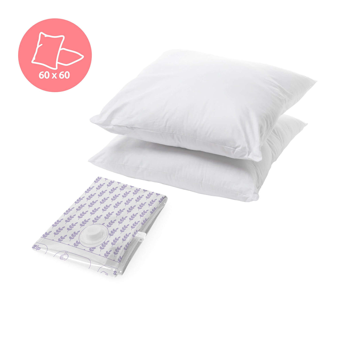 Pack 2 cuscini + sacchetto sottovuoto profumo lavanda