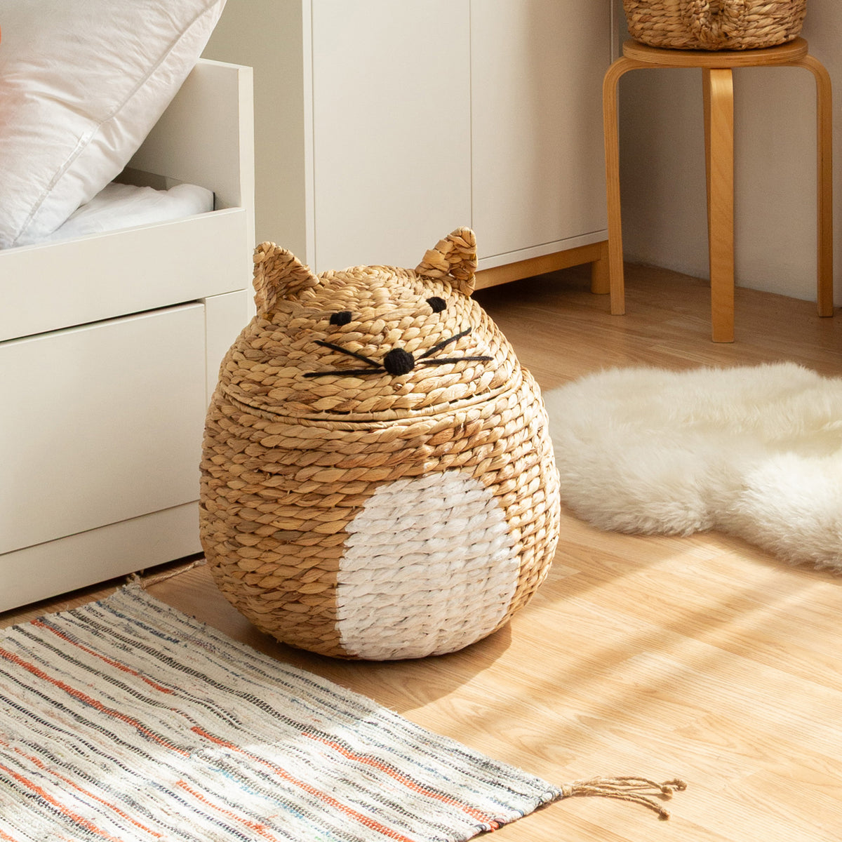 Panier de rangement enfant en jacinthe d’eau Noah