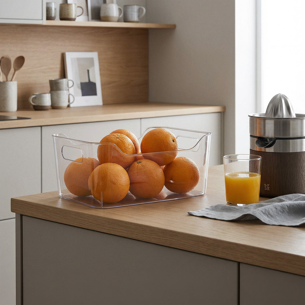 Panier de rangement transparent M