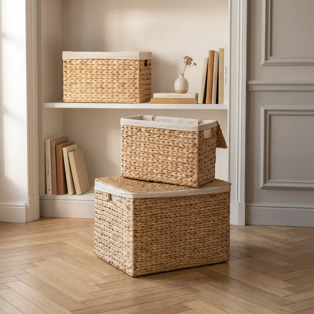 Lot 3 malles de rangement naturelles