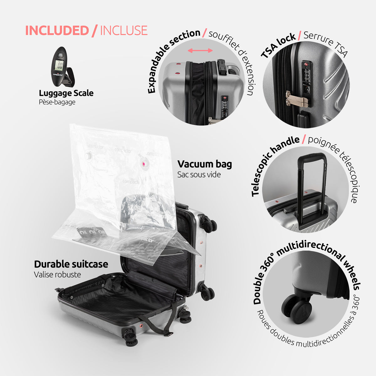 Valise cabine gain de place Stellar