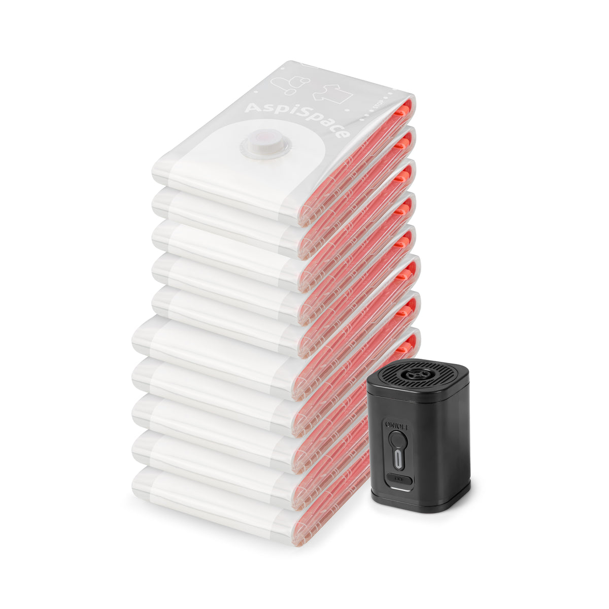 Lot 10 sacs sous vide M-L + Pompe électrique