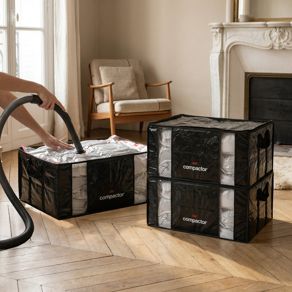 Lot 3 housses rangement sous vide XXL Parisienne