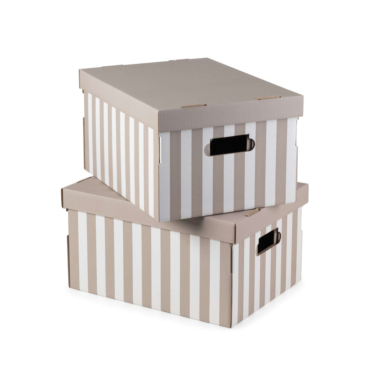 Set 2 scatole in cartone righe Shirt