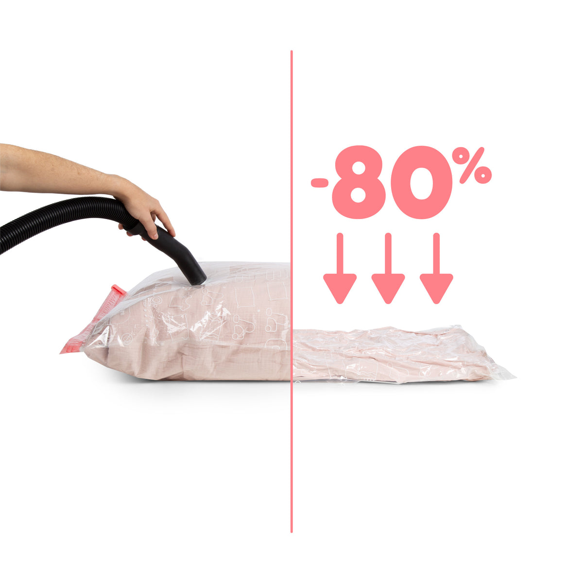 Lot 5 sacs sous vide M + 15 cœurs cèdre antimites