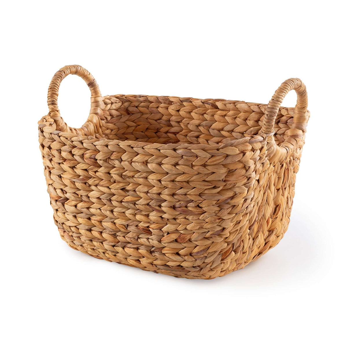 Panier de rangement en jacinthe d’eau tressée Caracas