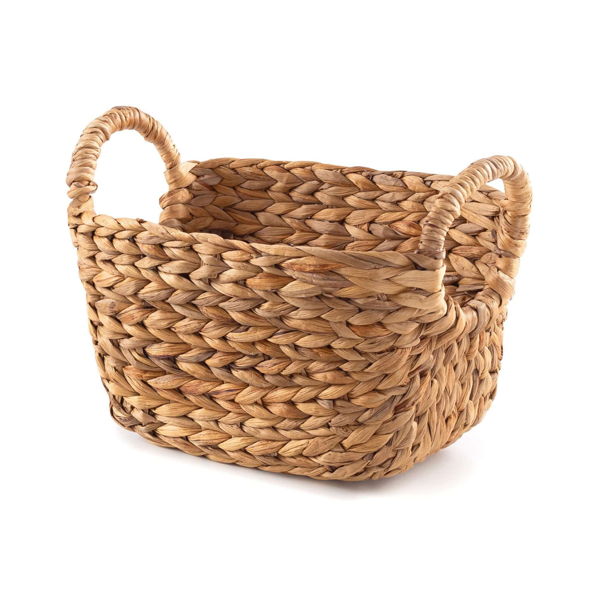 Panier de rangement en jacinthe d’eau tressée Caracas