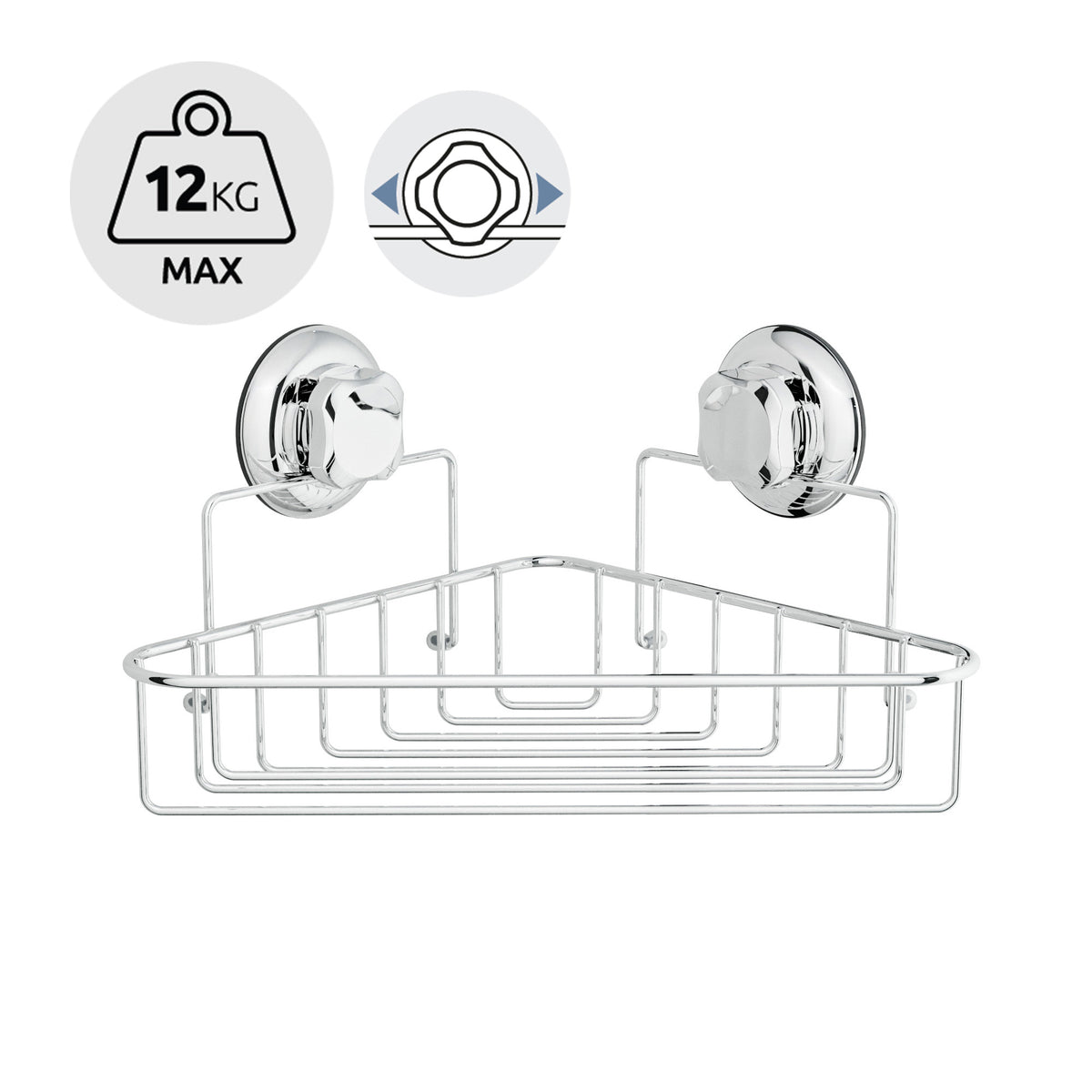 Etagère d'angle ventouses auto-adhésives