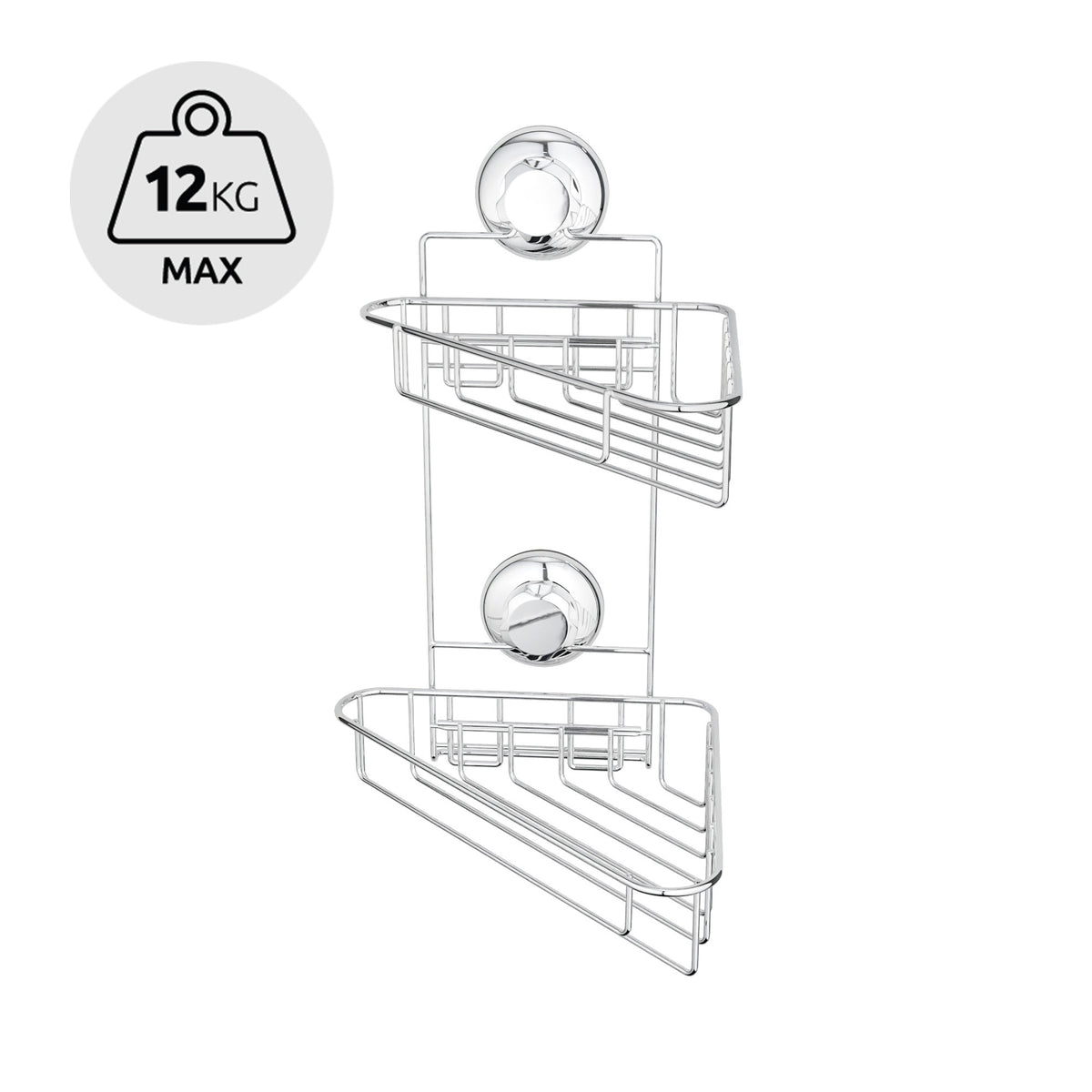 Double étagère d'angle ventouses