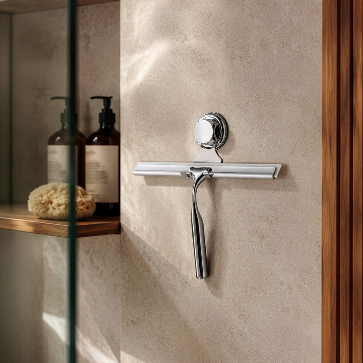 Raclette de douche ventouse auto-adhésive