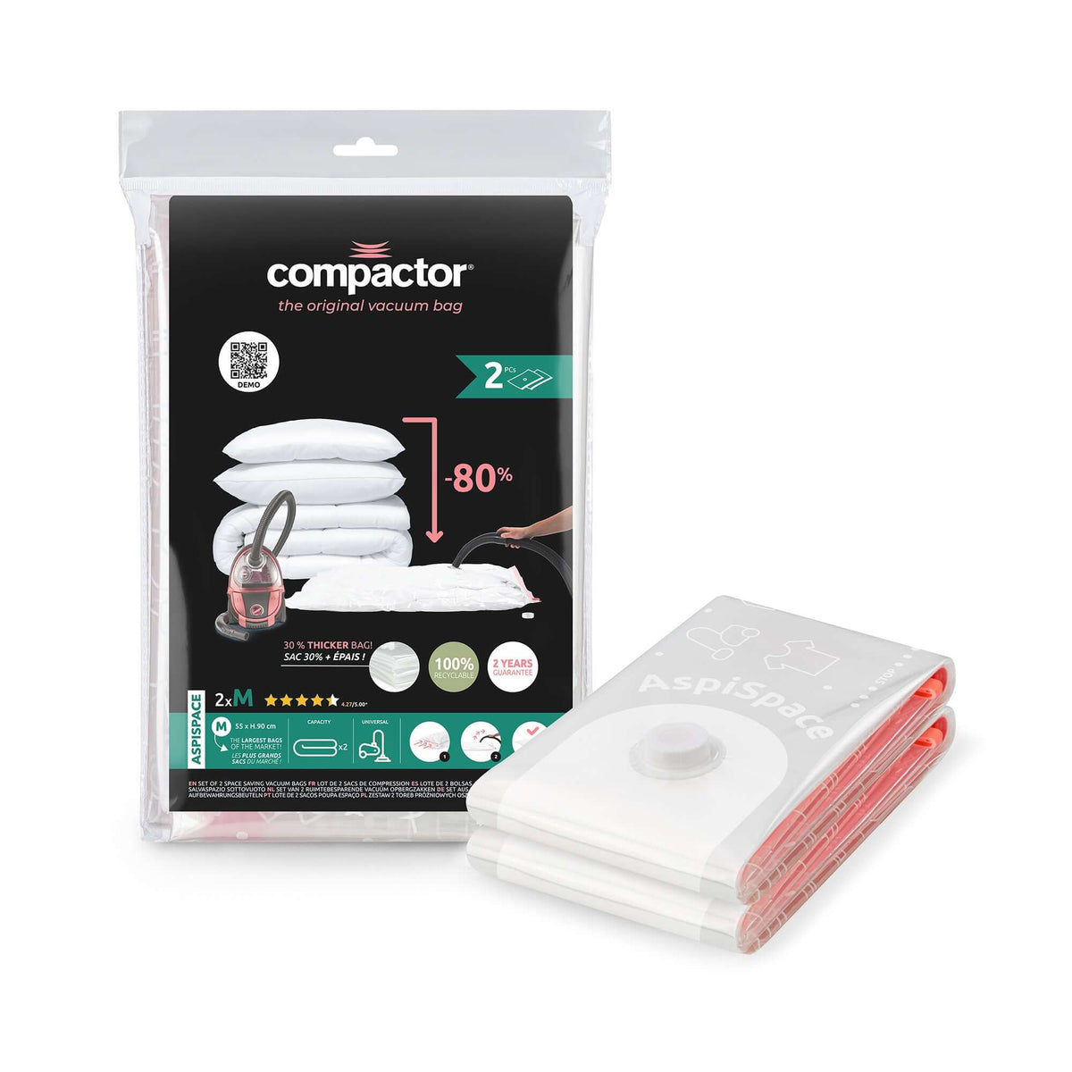 Lot 2 sacs rangement sous vide Aspispace