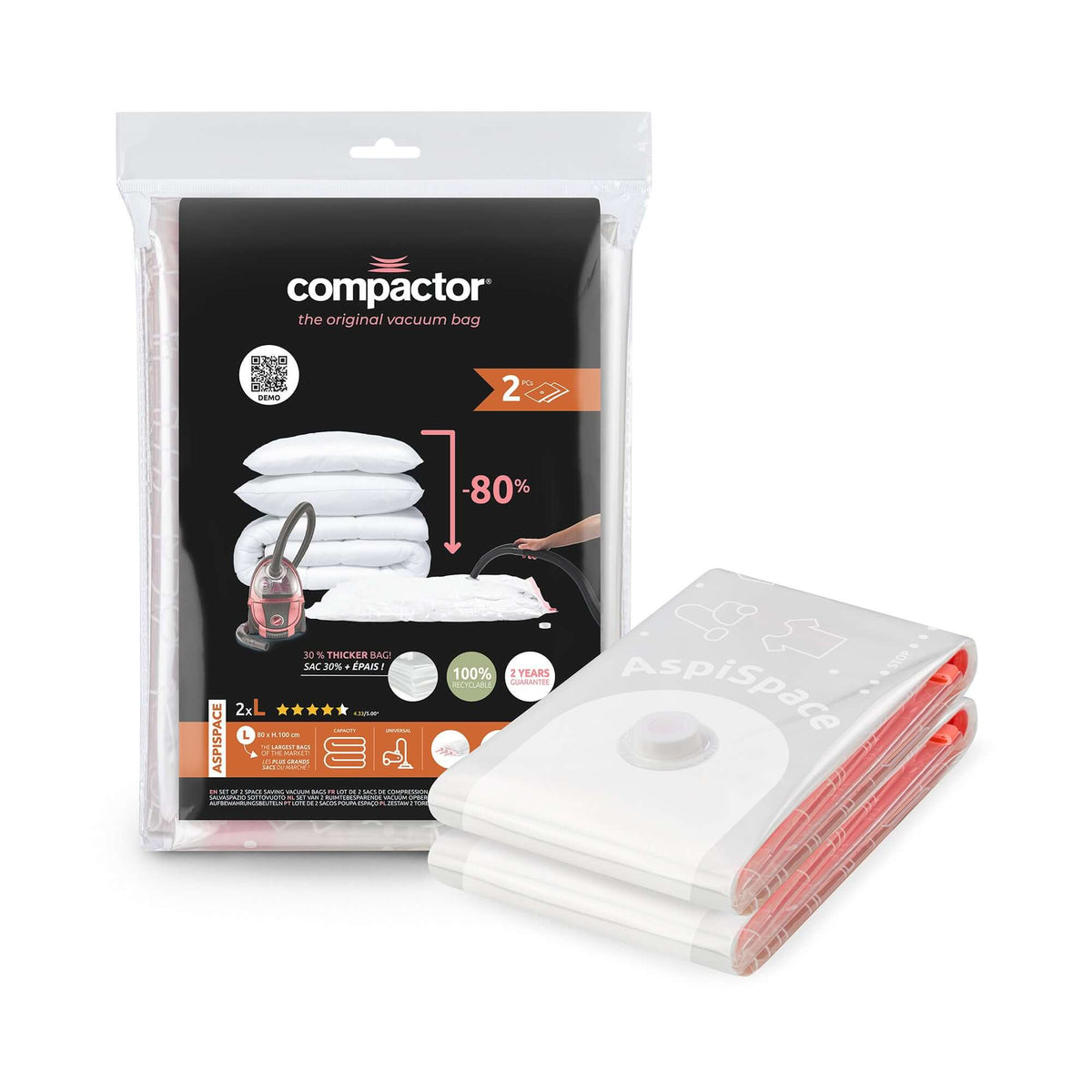 Lot 2 sacs rangement sous vide Aspispace