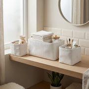 Set of 3 white Noah soft baskets