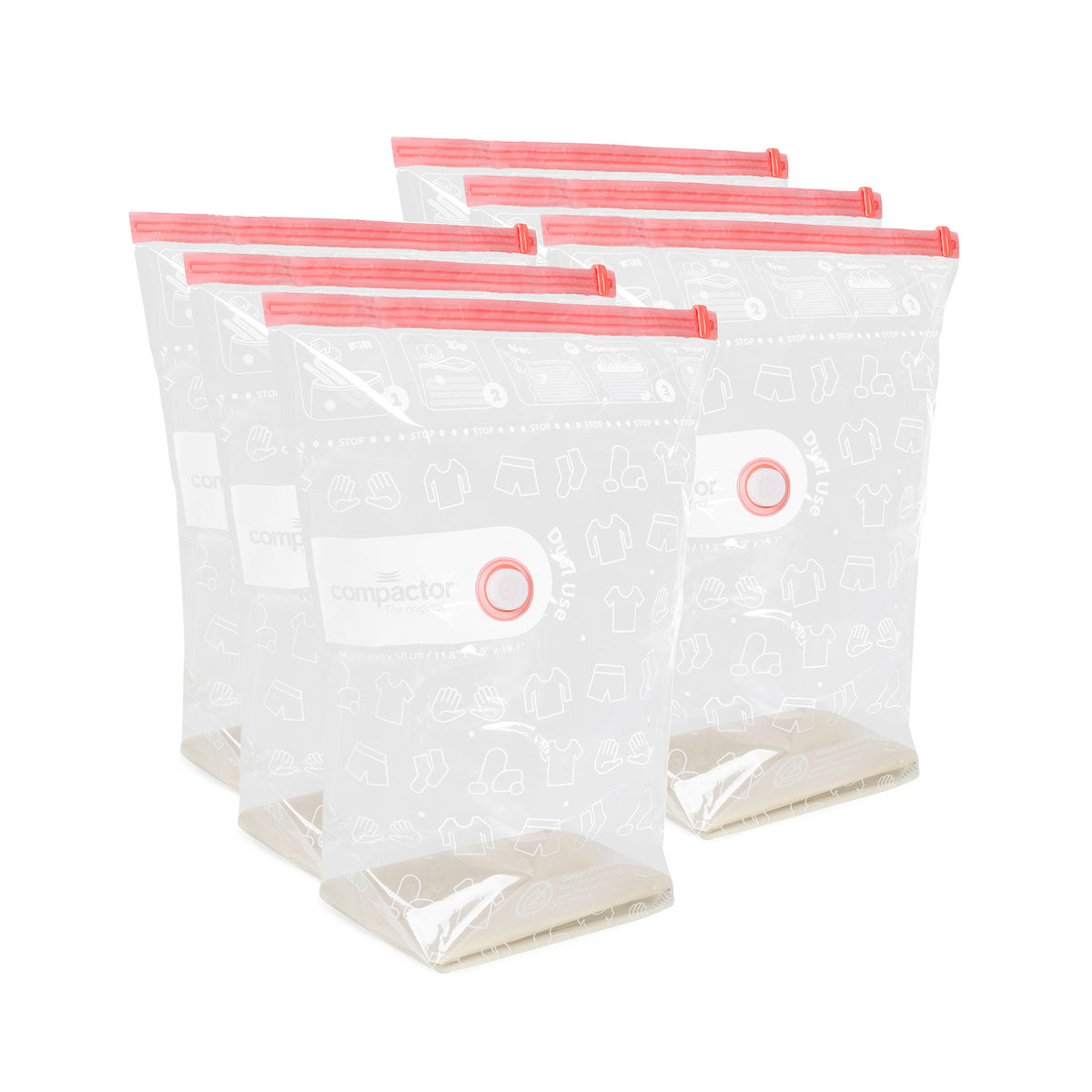 Compactor Paquete de 6 bolsas de almacenamiento al vacío Clear M Compact Express