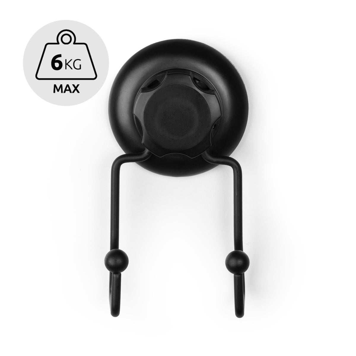 Gancio doppio a ventosa Bestlock Black nero