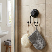 Gancio doppio a ventosa Bestlock Black nero