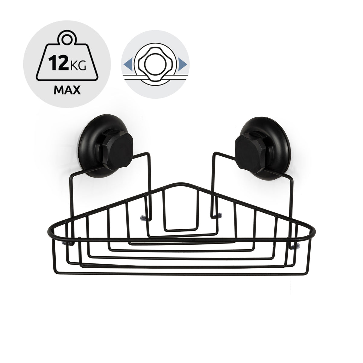 Etagère d'angle ventouses auto-adhésives