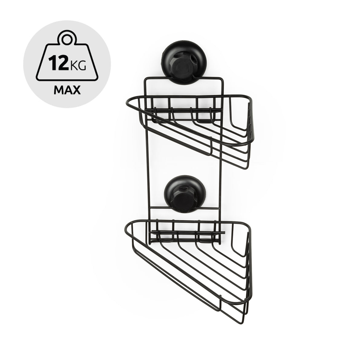 Double étagère d'angle ventouses