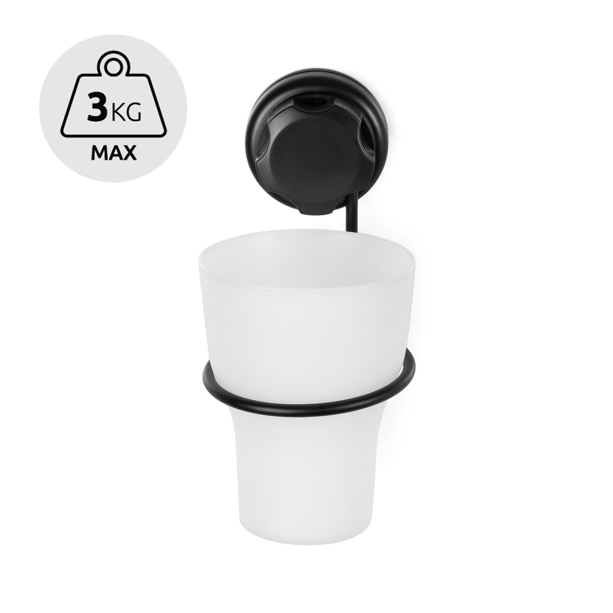 Porte brosses à dents ventouse noir