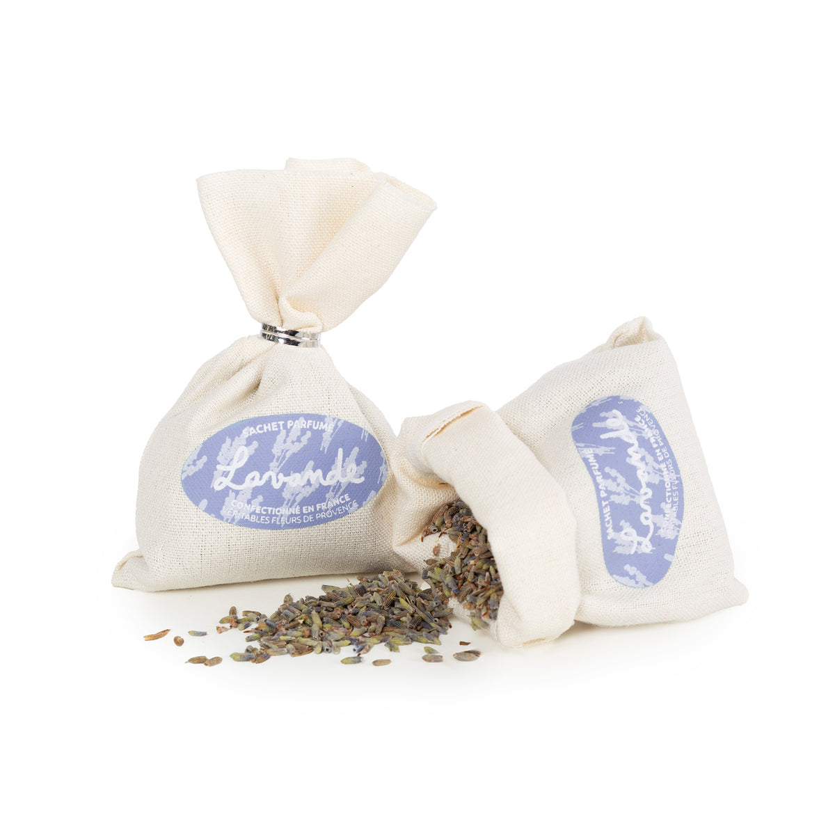 Set di 2 sacchetti di fiori di lavanda per biancheria Provence beige