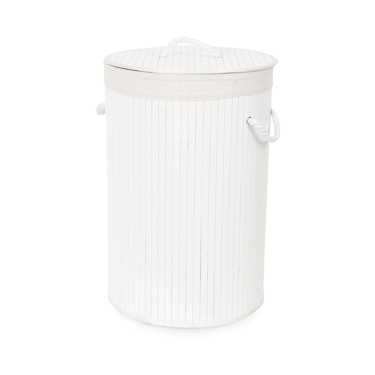 Panier à linge rond en bambou avec couvercle