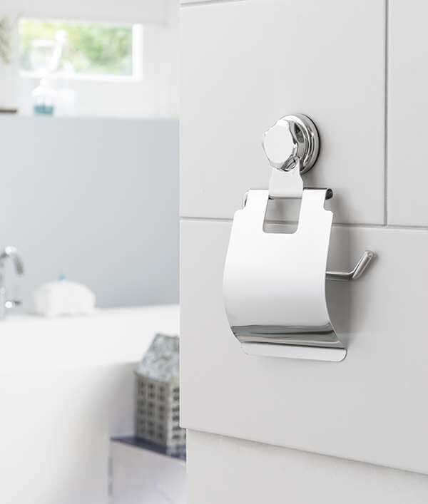 Porte papier toilette ventouse auto-adhésive