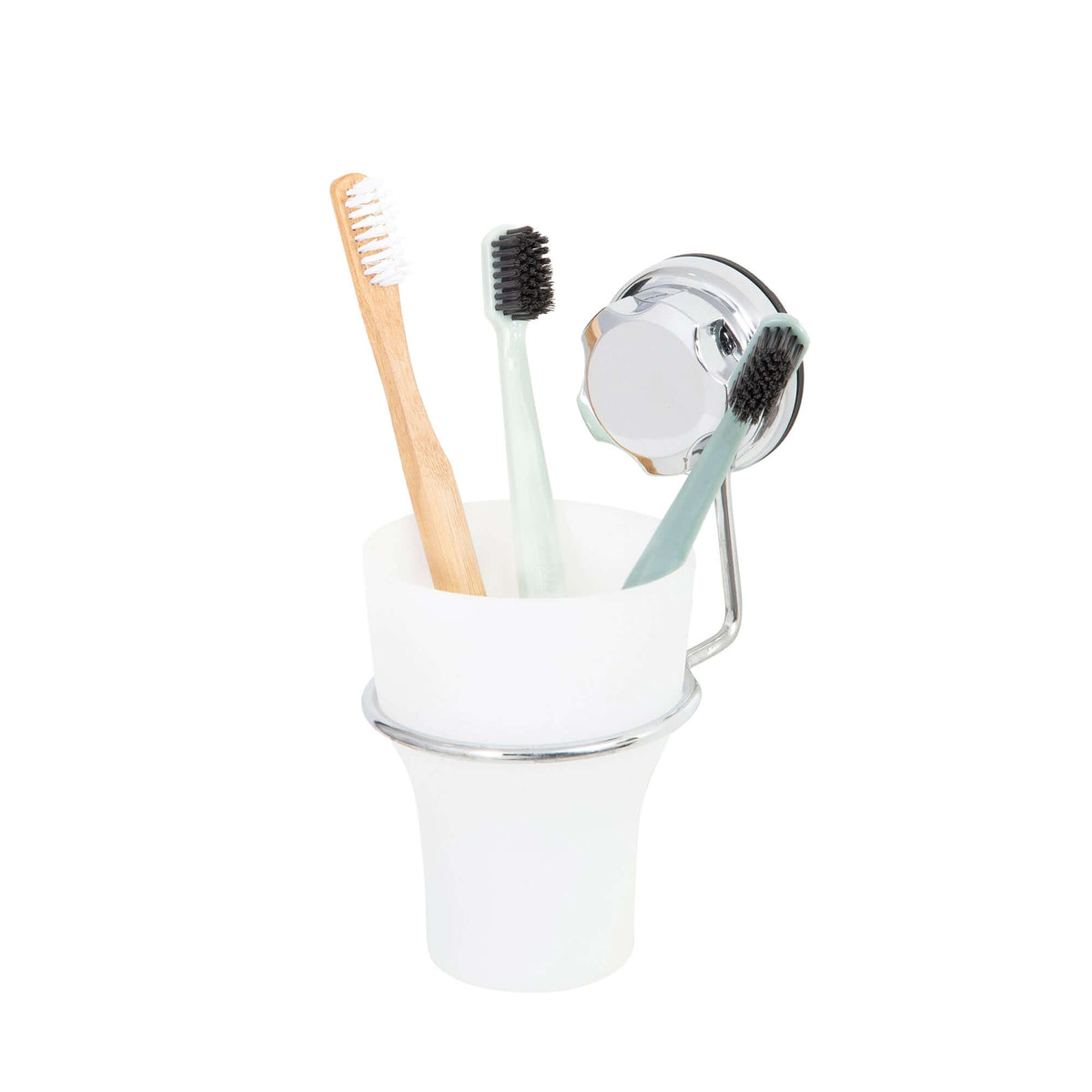 Portacepillos de dientes con ventosa cromado Bestlock
