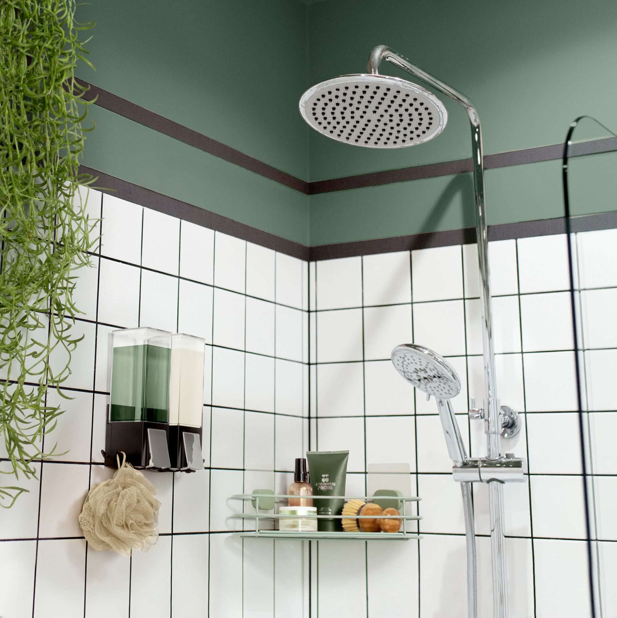 Double distributeur de savon mural rechargeable noir
