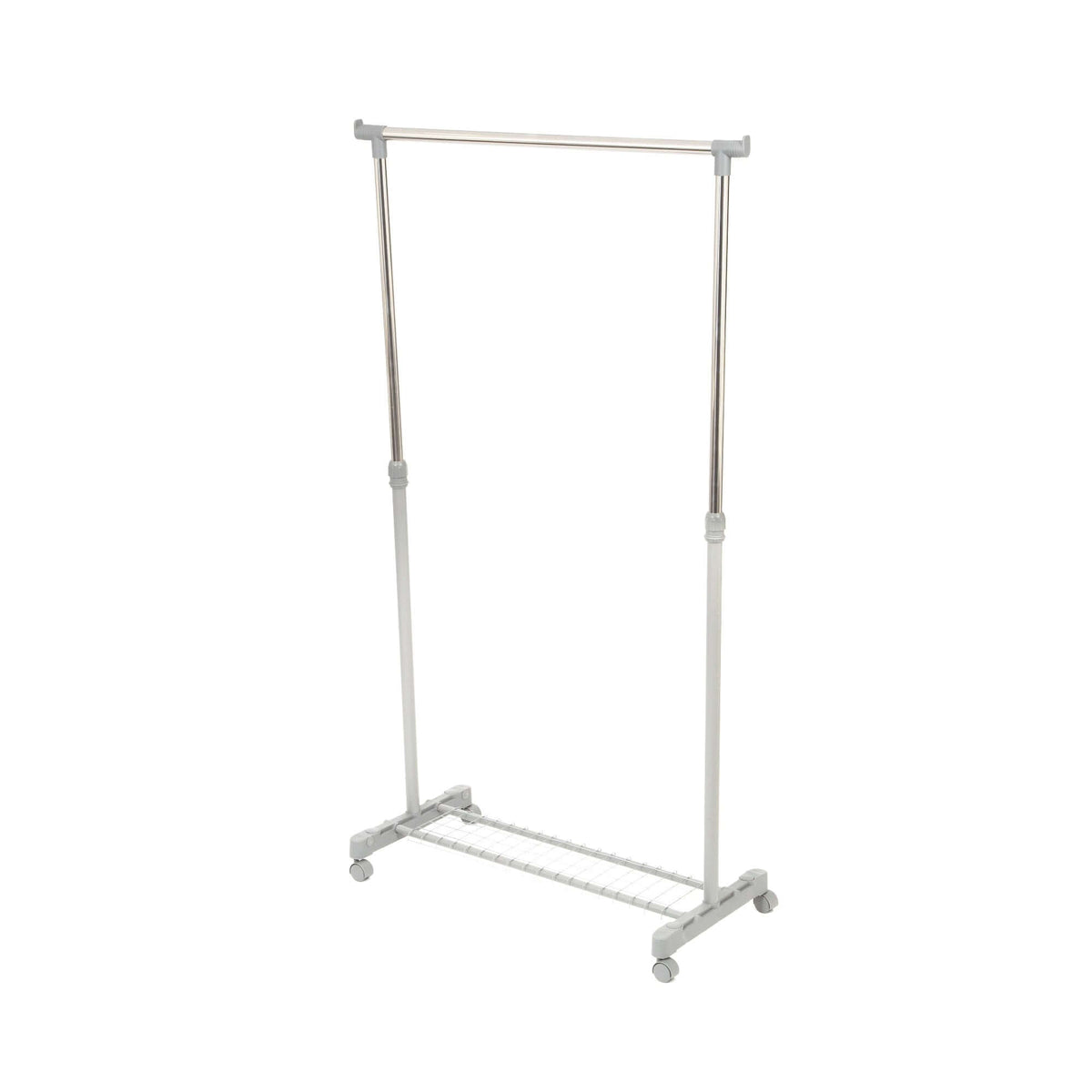 Loft gray metal rolling clothes rack