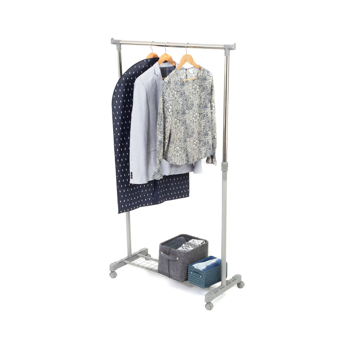 Perchero enrollable de metal gris Loft