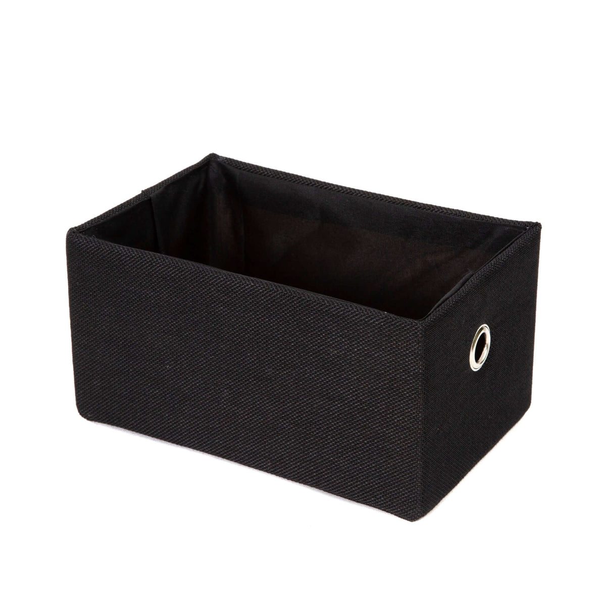 Panier de rangement doublé tissu York noir