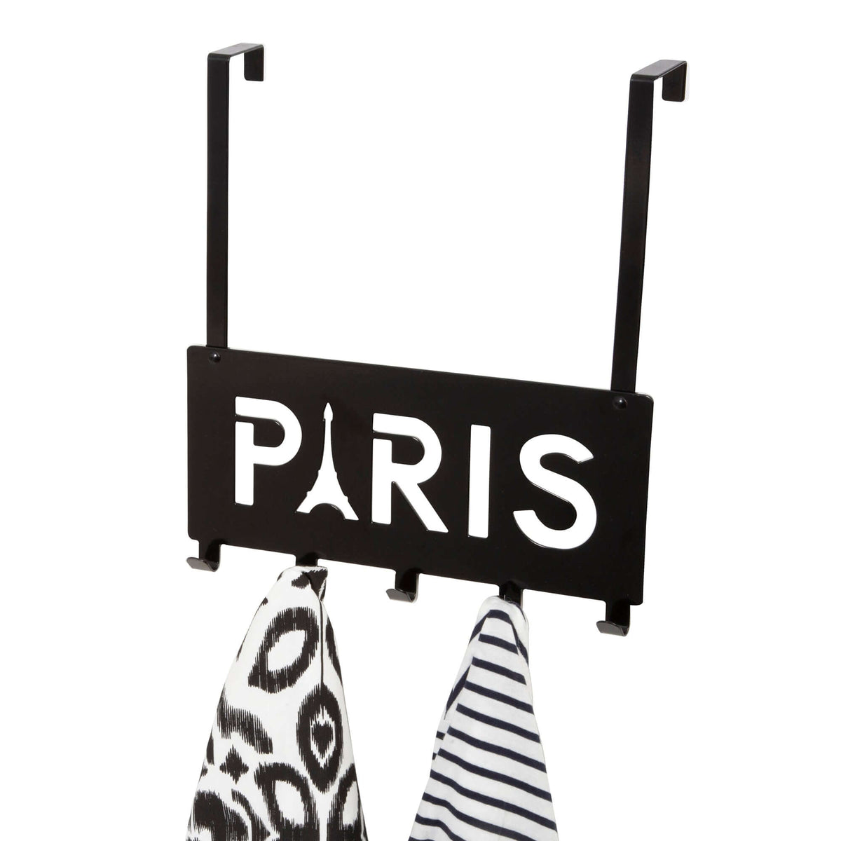 Gancio da porta in metallo Paris nero