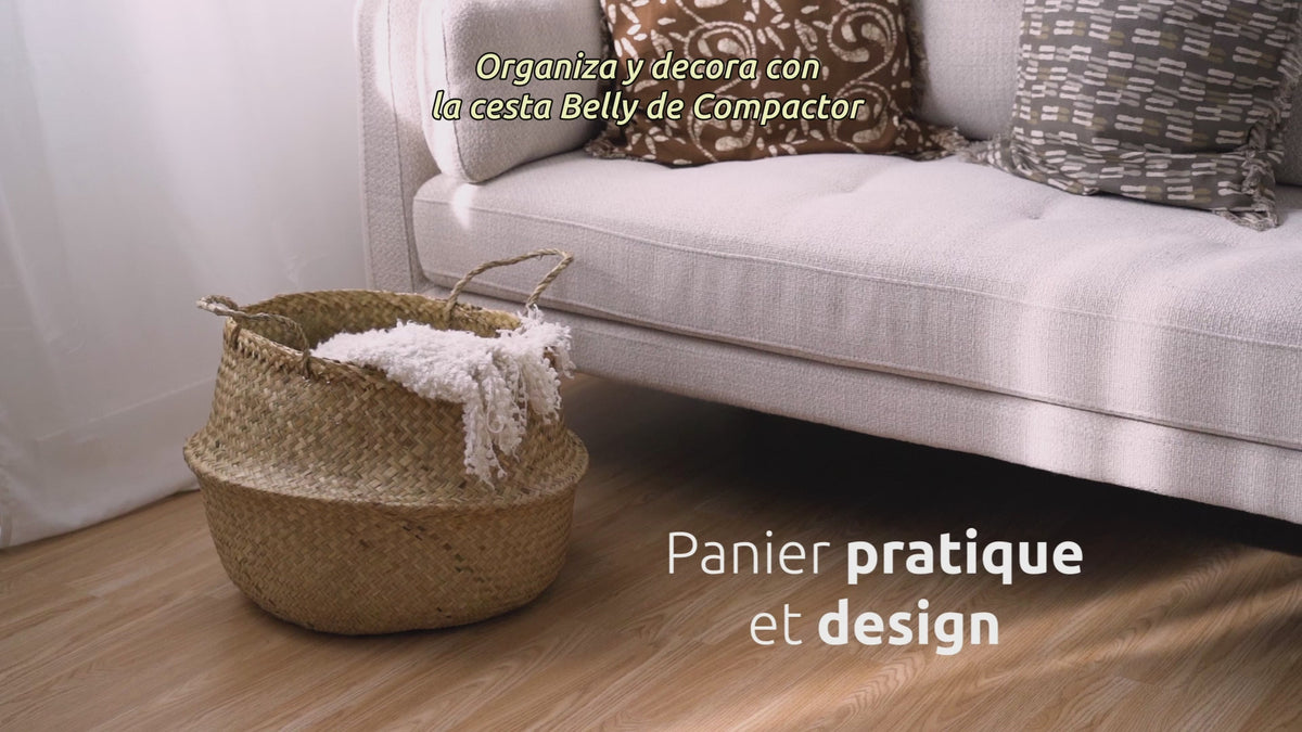 Charger la vidéo : Panier de rangement naturel Belly M