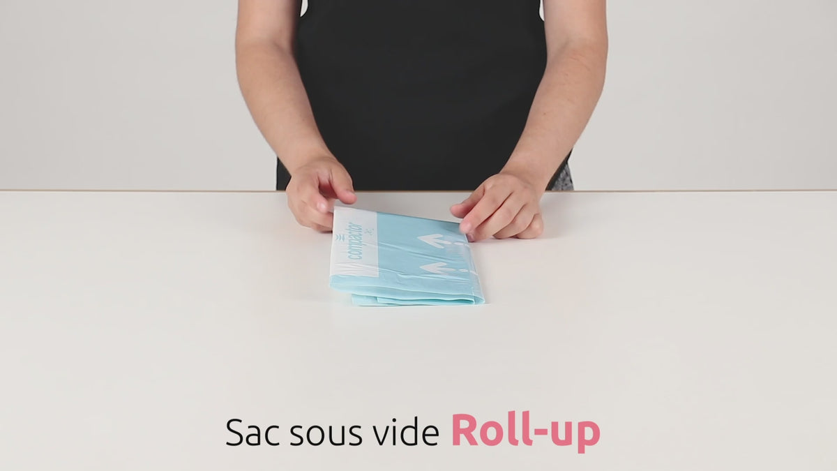 Charger la vidéo : Lot 6 sacs sous vide de voyage Roll-up