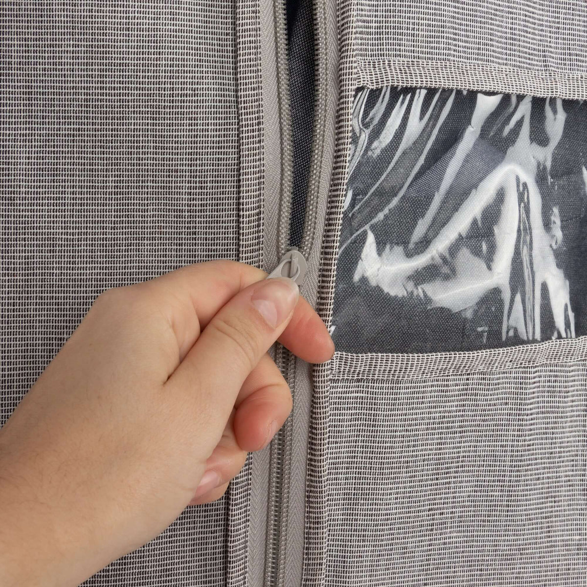 Hanging clothes cover Oxford M gray