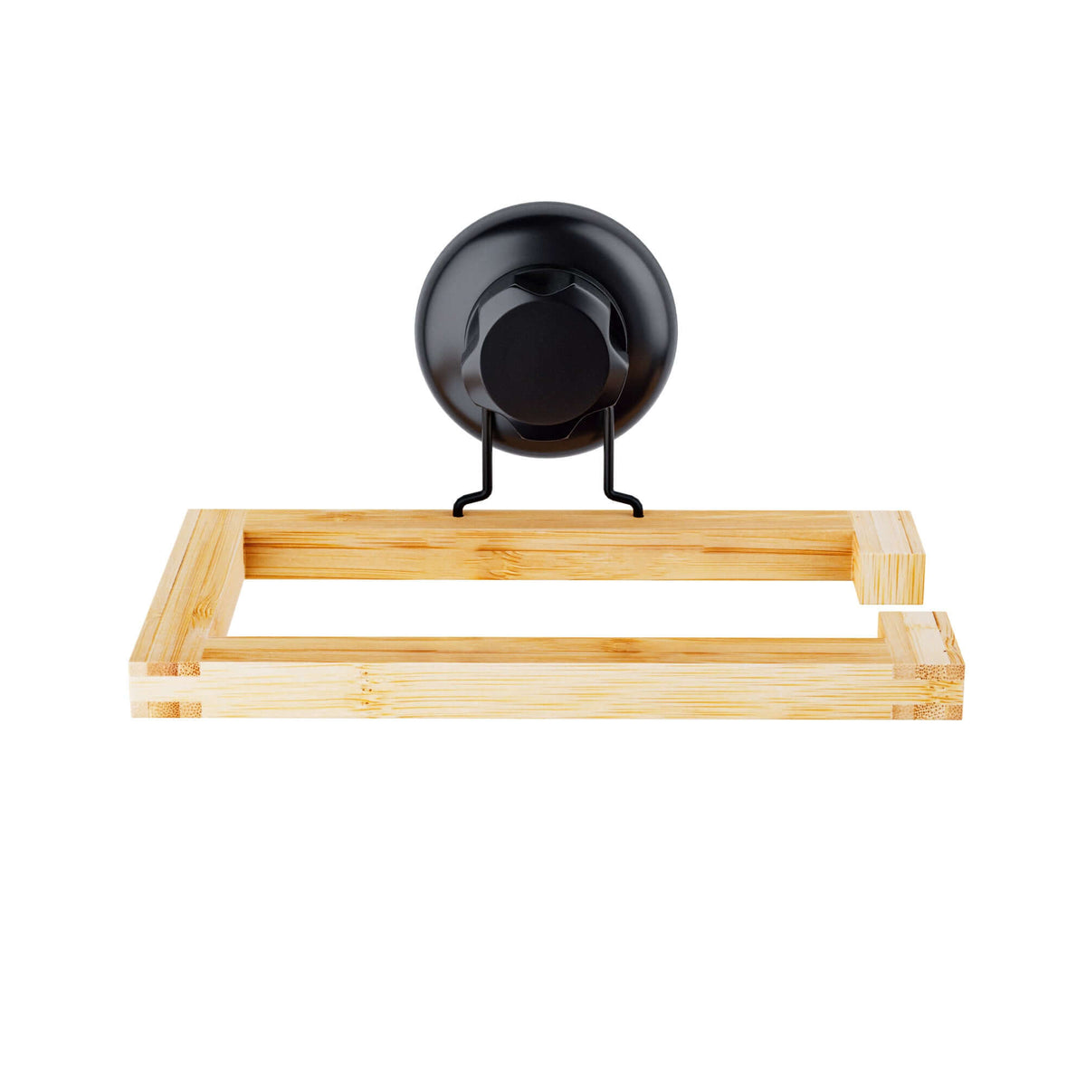Porte papier toilette à ventouse en bambou Bestlock Spa noir et naturel