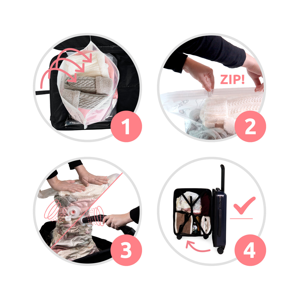 Valise gain de place XL + pèse valise + pompe manuelle