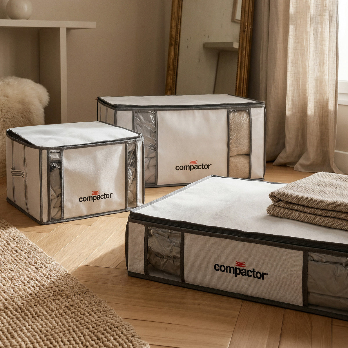 Lot 3 housses de rangement sous vide M-L-XXL