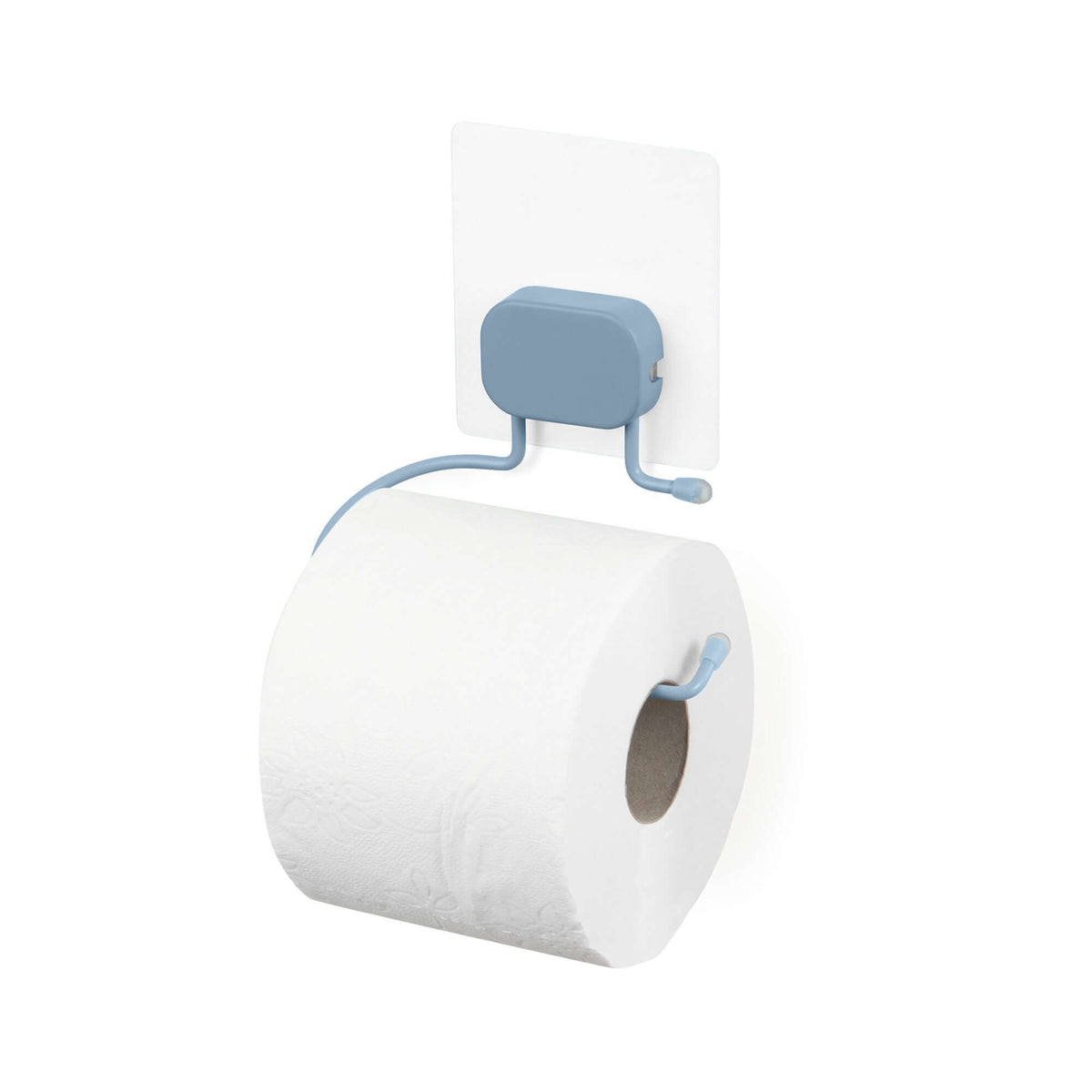 Porte papier toilette auto-adhésif bleu
