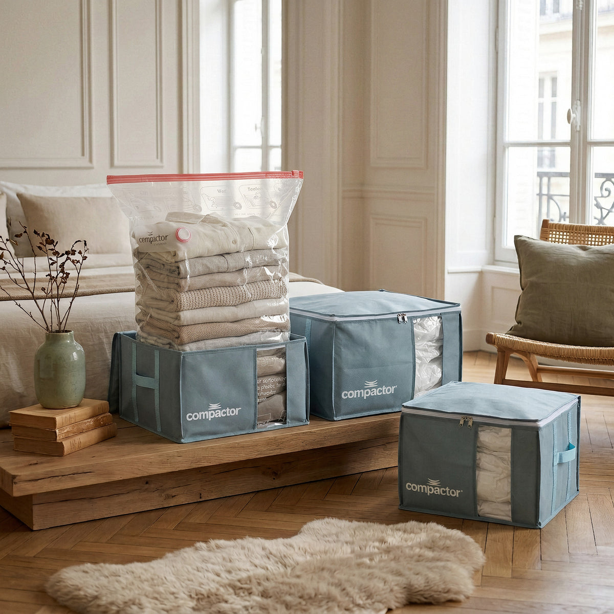 Lot 3 housses rangement sous vide M