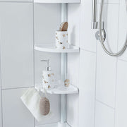 Gina white extendable shower corner shelf