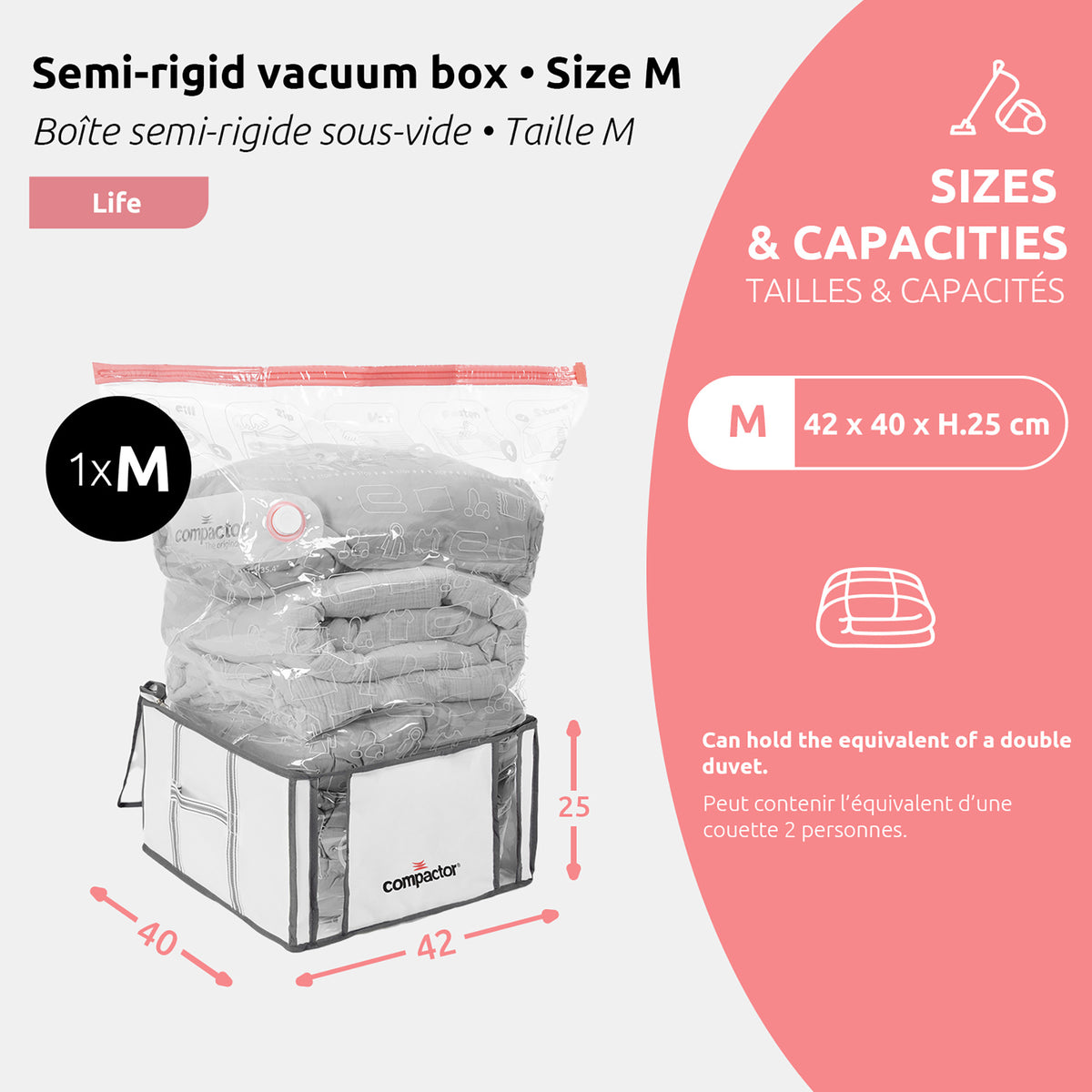Housse de rangement sous vide M